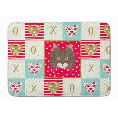 Carolines Treasures 19 x 27 in. Norwegian Forest Cat Love Machine Washable Memory Foam Mat CK5137RUG